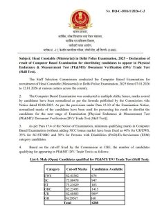 Bihar BEd Answer Key 2026 Delhi Police Head Constable Ministerial Cut Off 2026