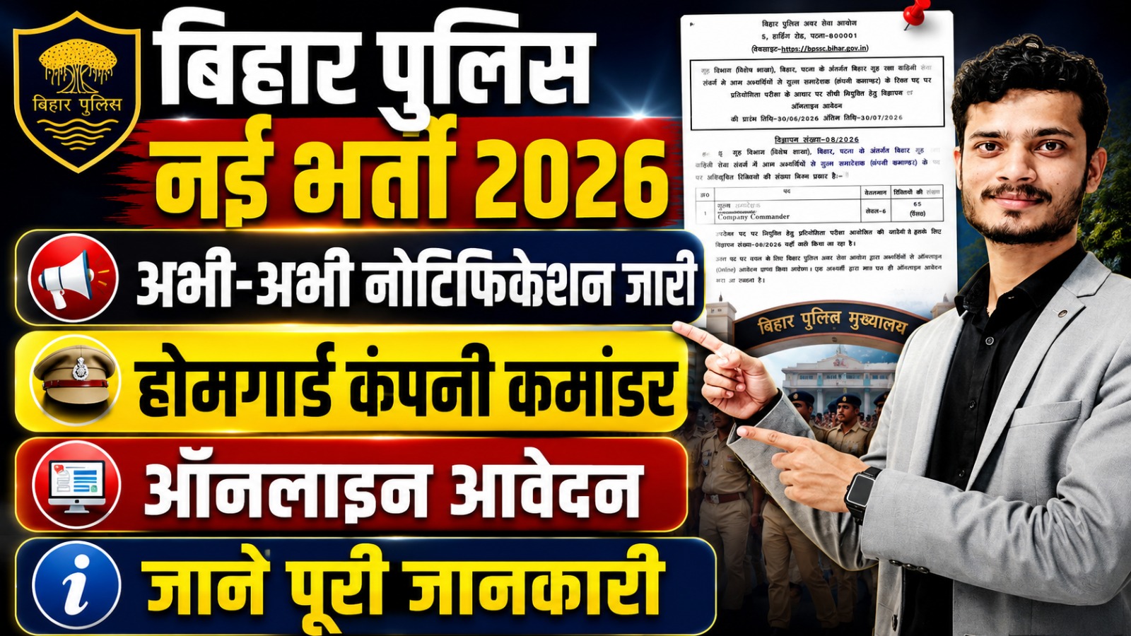 Bihar Home Guard Company Commander Vacancy 2026