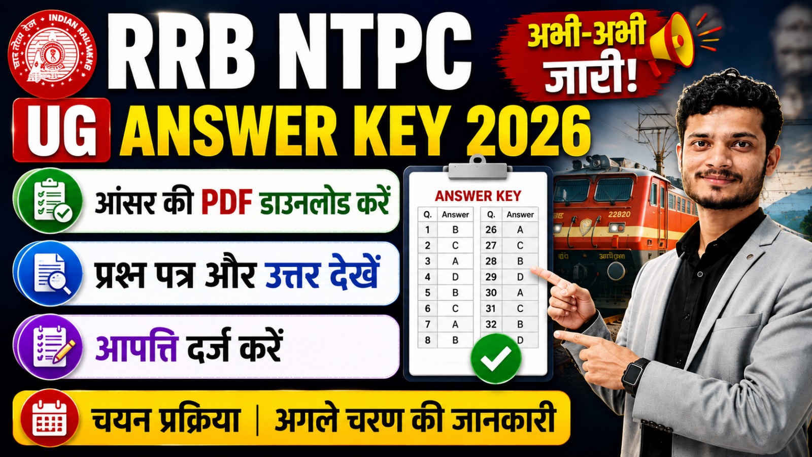 RRB NTPC UG Answer Key 2026