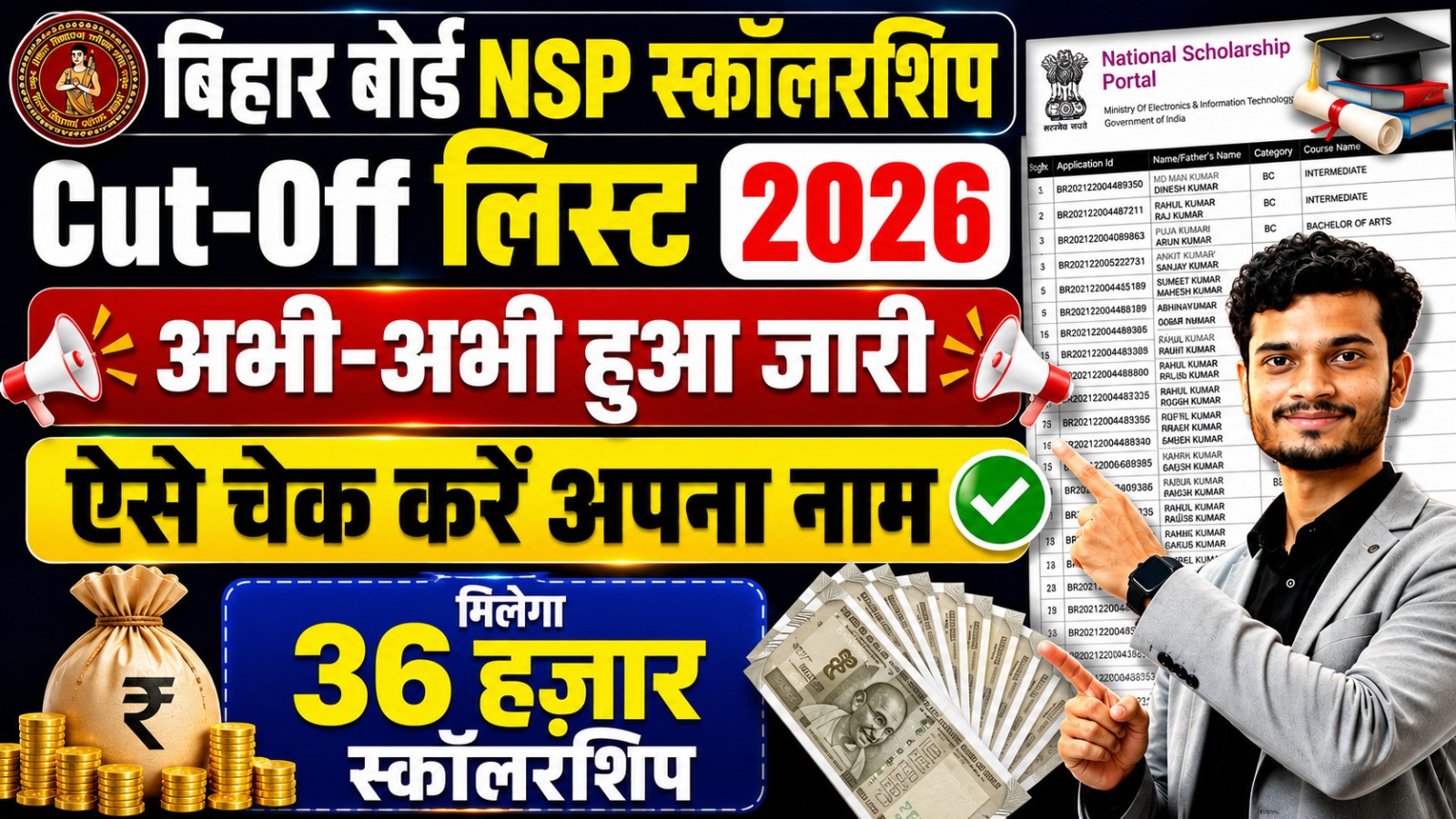 NEET UG Bihar Board NSP Cut Off List 2026