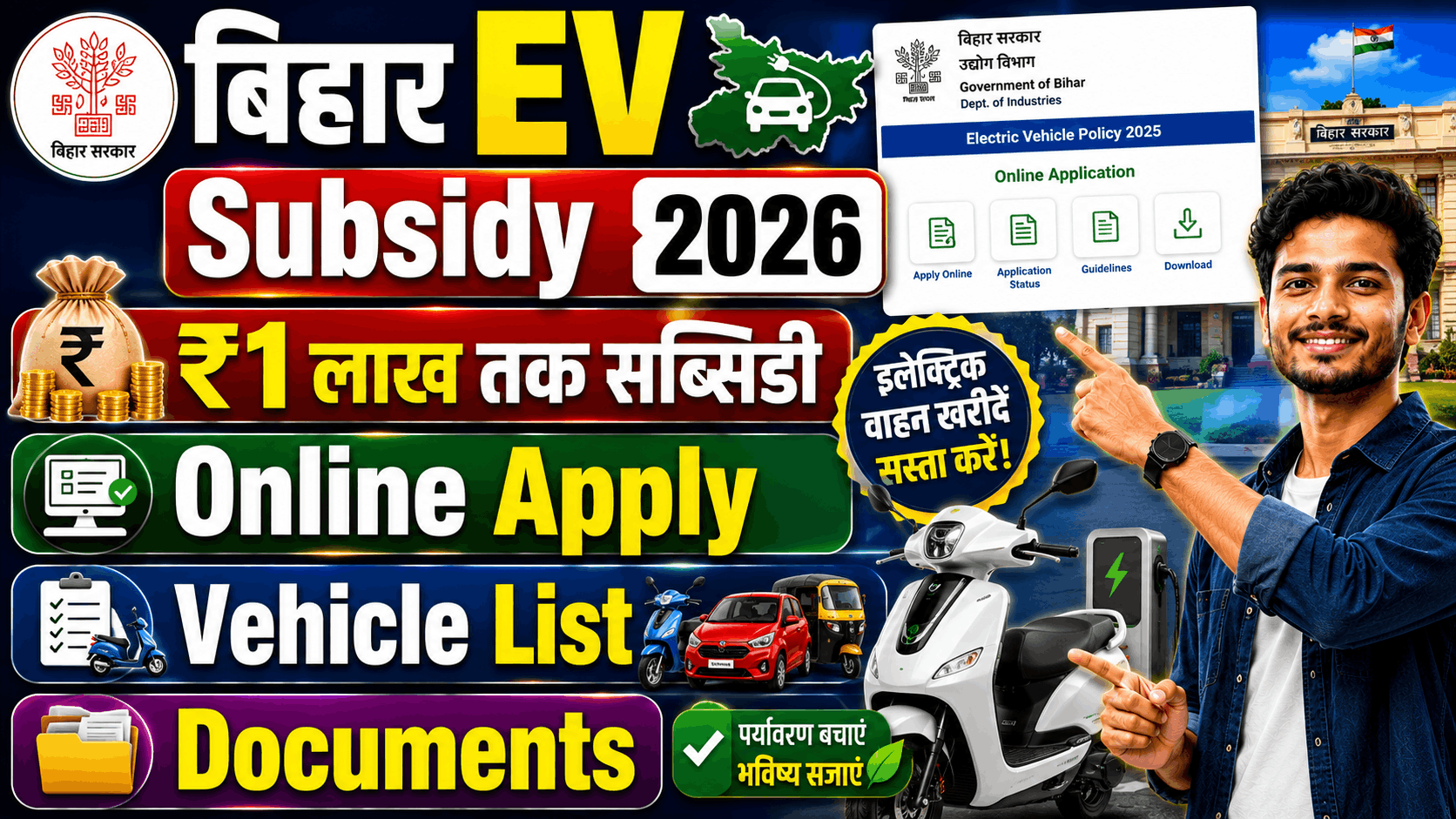 Bihar Electric Vehicle Subsidy Apply Online 2026